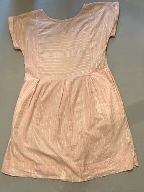 Peyton and Parker Pink Glitter Stripe Short Sleeve Dress with Slip L